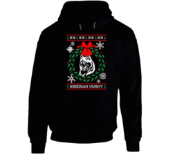 Siberian Husky Christmas Wreath Dog Lovers Ugly Christmas Hoodie Siberian Husky Christmas Wreath Dog Lovers Ugly Christmas Hoodie