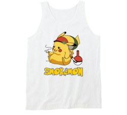 Pikachu Smokemon Weed Smoking Funny Pokemon Parody Tanktop Pikachu Smokemon Weed Smoking Funny Pokemon Parody Tanktop