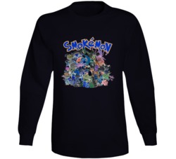 Smokemon Pokemon Characters Distressed Look Poster Weed Long Sleeve Smokemon Pokemon Characters Distressed Look Poster Weed Long Sleeve