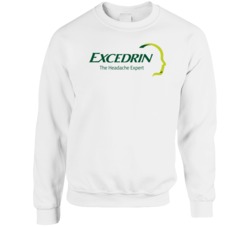 Excedrin Best Over The Counter Medication Logo Crewneck Sweatshirt Excedrin Best Over The Counter Medication Logo Crewneck Sweatshirt