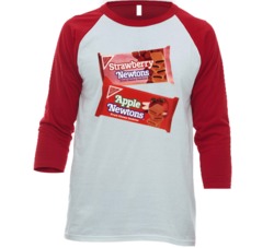Apple And Strawberry Newtons Popular Discontinued Food Raglan T Shirt