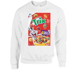 Fruit Shaped Trix Popular Discontinued Food Distressed Look Crewneck S