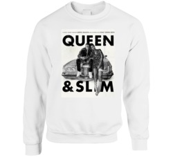 Queen And Slim Popular Romantic Drama Movie Distressed Look Crewneck S Queen And Slim Popular Romantic Drama Movie Distressed Look Crewneck S