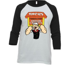 Popeyes Famous Fried Chicken The Sailor Man Mashup Parody Raglan T Shi Popeyes Famous Fried Chicken The Sailor Man Mashup Parody Raglan T Shi