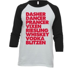 Dasher Dancer Wine Whiskey Vodka Reindeer Santa Christmas Booze Party Dasher Dancer Wine Whiskey Vodka Reindeer Santa Christmas Booze Party