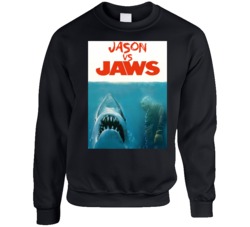 Jason Voorhees Vs Jaws Friday The 13th Movie Poster Mashup Fan Crewnec Jason Voorhees Vs Jaws Friday The 13th Movie Poster Mashup Fan Crewnec