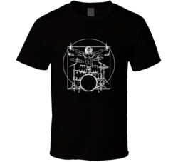 Drummer Vitruvian Man Drum Kit Funny Music Lovers T Shirt Drummer Vitruvian Man Drum Kit Funny Music Lovers T Shirt