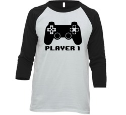 Player 1 Video Game Controller Avid Gamer Entusiast Raglan T Shirt Player 1 Video Game Controller Avid Gamer Entusiast Raglan T Shirt