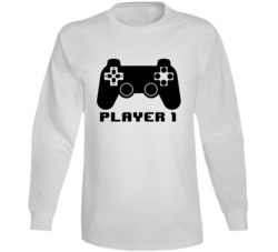 Player 1 Video Game Controller Avid Gamer Entusiast Long Sleeve Player 1 Video Game Controller Avid Gamer Entusiast Long Sleeve