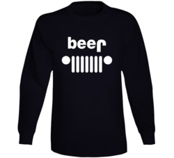 Beer Upside Down Jeep Logo Funny Parody Long Sleeve Beer Upside Down Jeep Logo Funny Parody Long Sleeve