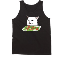 Woman Yelling At Cat Eating At Dinner Table Meme Funny Tanktop Woman Yelling At Cat Eating At Dinner Table Meme Funny Tanktop