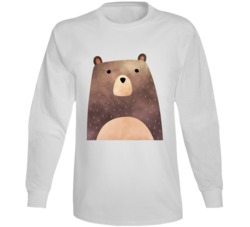 Bear Cute Cartoon Water Color Look Long Sleeve Bear Cute Cartoon Water Color Look Long Sleeve