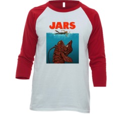 Jars Jar Jar Binks Star Wars Funny Jaws Parody Baseball Raglan T Shirt Jars Jar Jar Binks Star Wars Funny Jaws Parody Baseball Raglan T Shirt