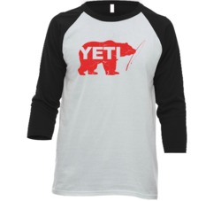 Yeti Bear Holding Fishing Rod Jimmy Kimmel Canadian Inspired Raglan T Yeti Bear Holding Fishing Rod Jimmy Kimmel Canadian Inspired Raglan T