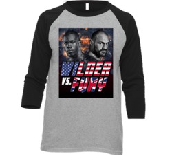 Deontay Wilder Vs Tyson Fury Fight Poster Baseball Raglan T Shirt Deontay Wilder Vs Tyson Fury Fight Poster Baseball Raglan T Shirt