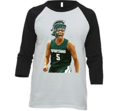 Cassius Winston Michigan State Spartans Baseball Raglan T Shirt