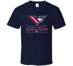 Washington Valor Arena Football League Team Fan Logo T Shirt Washington Valor Arena Football League Team Fan Logo T Shirt