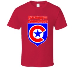 Washington Commandos Arena Football League Team Fan Logo T Shirt Washington Commandos Arena Football League Team Fan Logo T Shirt