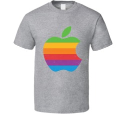 Apple Rainbow Logo Vintage Worn Look T Shirt Apple Rainbow Logo Vintage Worn Look T Shirt