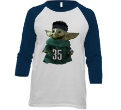 Boston Scott Philadelphia Baby Yoda The Child Football Raglan T Shirt