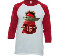 Patrick Mahomes Baby Yoda The Child Football Raglan T Shirt