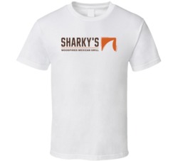 Sharky's Woodfired Mexican Grill Food Restaurant Logo T Shirt