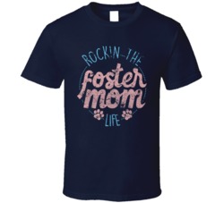 Distressed Rockin The Foster Dog Mom Life Adopt T Shirt Distressed Rockin The Foster Dog Mom Life Adopt T Shirt