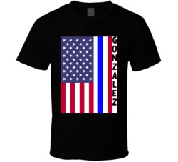 Gonzalez Family Thin Blue Line Last Name American Flag T Shirt Gonzalez Family Thin Blue Line Last Name American Flag T Shirt