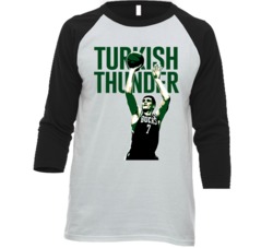 Ersan Ilyasova Turkish Thunder Milwaukee Basketball Player Fan Raglan 