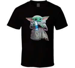 Baby Yoda The Child Mandalorian Dasani Waterbottle Drink T Shirt