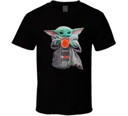 Baby Yoda The Child Mandalorian Social Lite Blood Orange Drink T Shirt