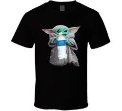 Baby Yoda The Child Mandalorian Aquafina Waterbottle Drink T Shirt