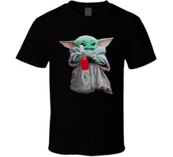 Baby Yoda The Child Mandalorian Domingo Cooler Drink T Shirt