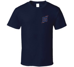 Spokane Shock Arena Football League Chest Emblem Team Fan Logo T Shirt Spokane Shock Arena Football League Chest Emblem Team Fan Logo T Shirt