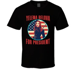 Yelena Belova Black Widow Marvel For President Spy Comic Book Fan T Sh