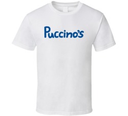 Puccinos Uk Chain Restaurants Logo T Shirt Puccinos Uk Chain Restaurants Logo T Shirt