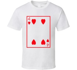 Four Of Hearts Playing Card Funny Halloween Costume T Shirt Four Of Hearts Playing Card Funny Halloween Costume T Shirt