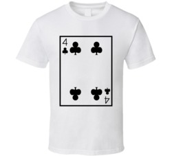 Four Of Clubs Playing Card Funny Halloween Costume T Shirt Four Of Clubs Playing Card Funny Halloween Costume T Shirt