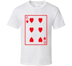 Six Of Hearts Playing Card Funny Halloween Costume T Shirt Six Of Hearts Playing Card Funny Halloween Costume T Shirt