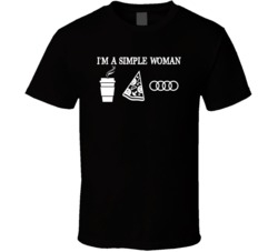 Audi Simple Woman Coffee Pizza Car Logo Driving T Shirt Audi Simple Woman Coffee Pizza Car Logo Driving T Shirt