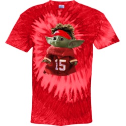 Patrick Mahomes Baby Yoda The Child Football Fan Tie Dye