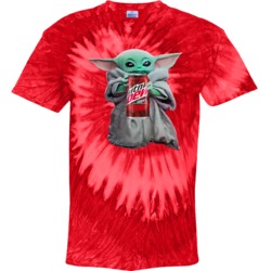 Baby Yoda The Child Mandalorian Mountain Dew Code Red Soda Pop Drink T