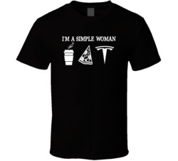 Tesla Simple Woman Coffee Pizza Car Logo Driving T Shirt