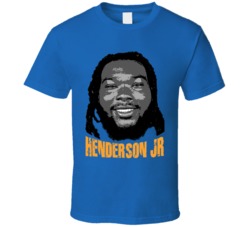 Darrell Henderson Jr Big Head Football Fan Blue T Shirt Darrell Henderson Jr Big Head Football Fan Blue T Shirt