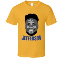 Van Jefferson Big Head Football Fan Gold T Shirt Van Jefferson Big Head Football Fan Gold T Shirt