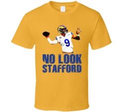 No Look Matthew Stafford Football Fan Gold T Shirt No Look Matthew Stafford Football Fan Gold T Shirt
