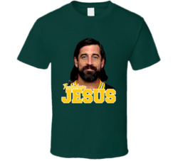 Touchdown Jesus Aaron Rodgers Green Bay Football T Shirt Touchdown Jesus Aaron Rodgers Green Bay Football T Shirt