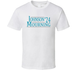 Larry Johnson Alonso Mourning For President '24 Charlotte Basketball T Larry Johnson Alonso Mourning For President '24 Charlotte Basketball T