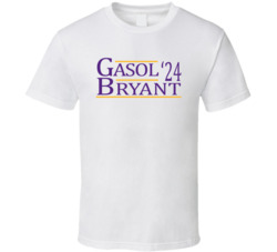 Pau Gasol Kobe Bryant For President '24 Los Angeles L Basketball T Shi Pau Gasol Kobe Bryant For President '24 Los Angeles L Basketball T Shi