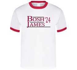 Chris Bosh Lebron James For President '24 Miami Basketball T Shirt Chris Bosh Lebron James For President '24 Miami Basketball T Shirt